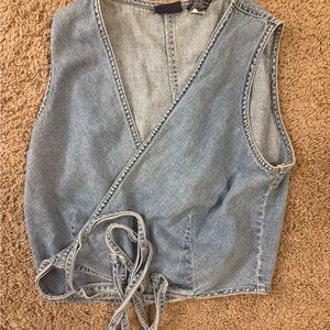 GAP Light Blue Denim Wrap Tank Top